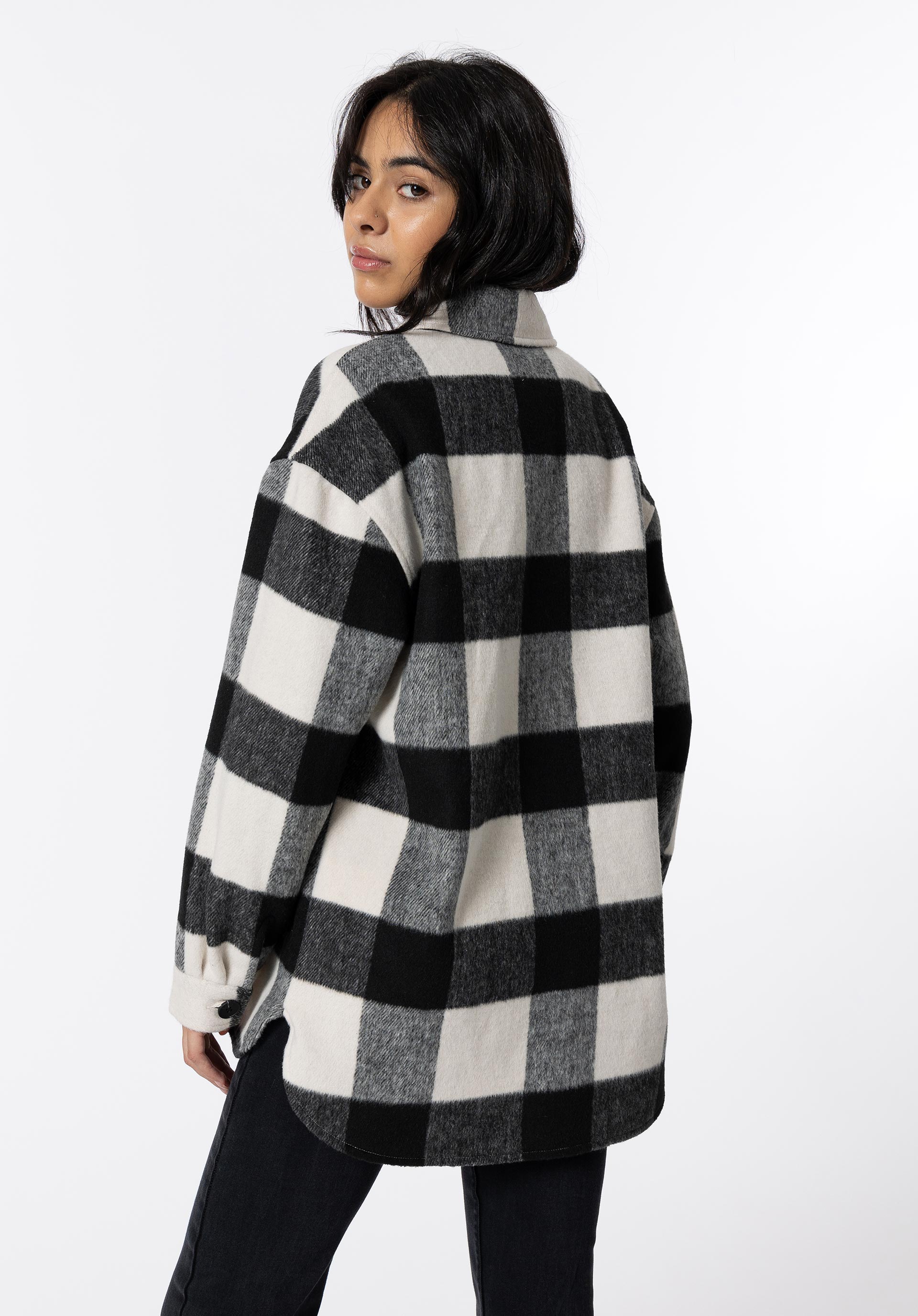 Casaco Shacket Xadrez Toque Suave