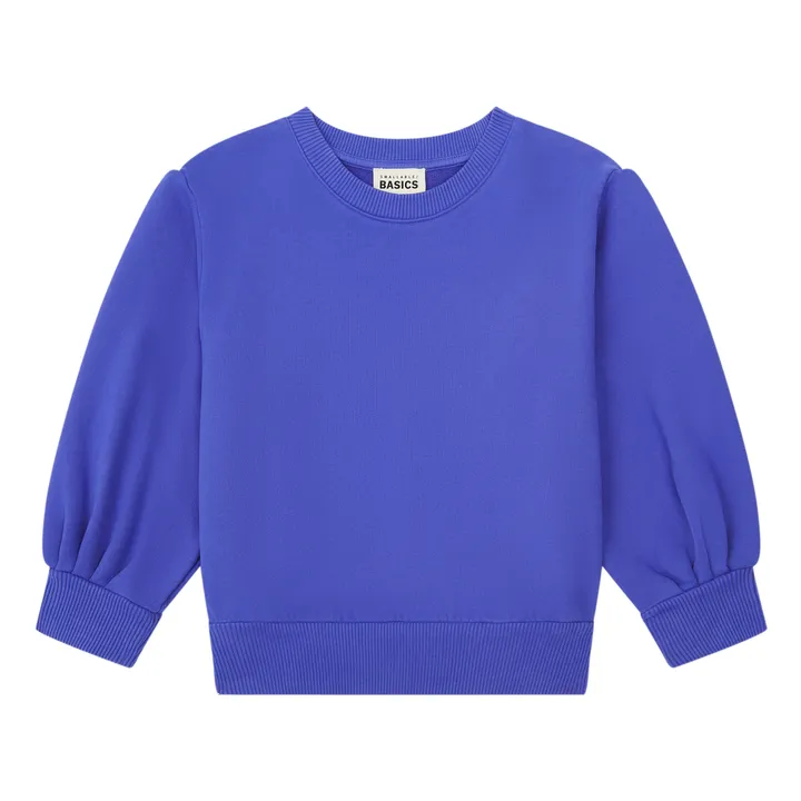 SMALLABLE BASICS Sweat Fille Boxy Molleton Bio | Bleu indigo