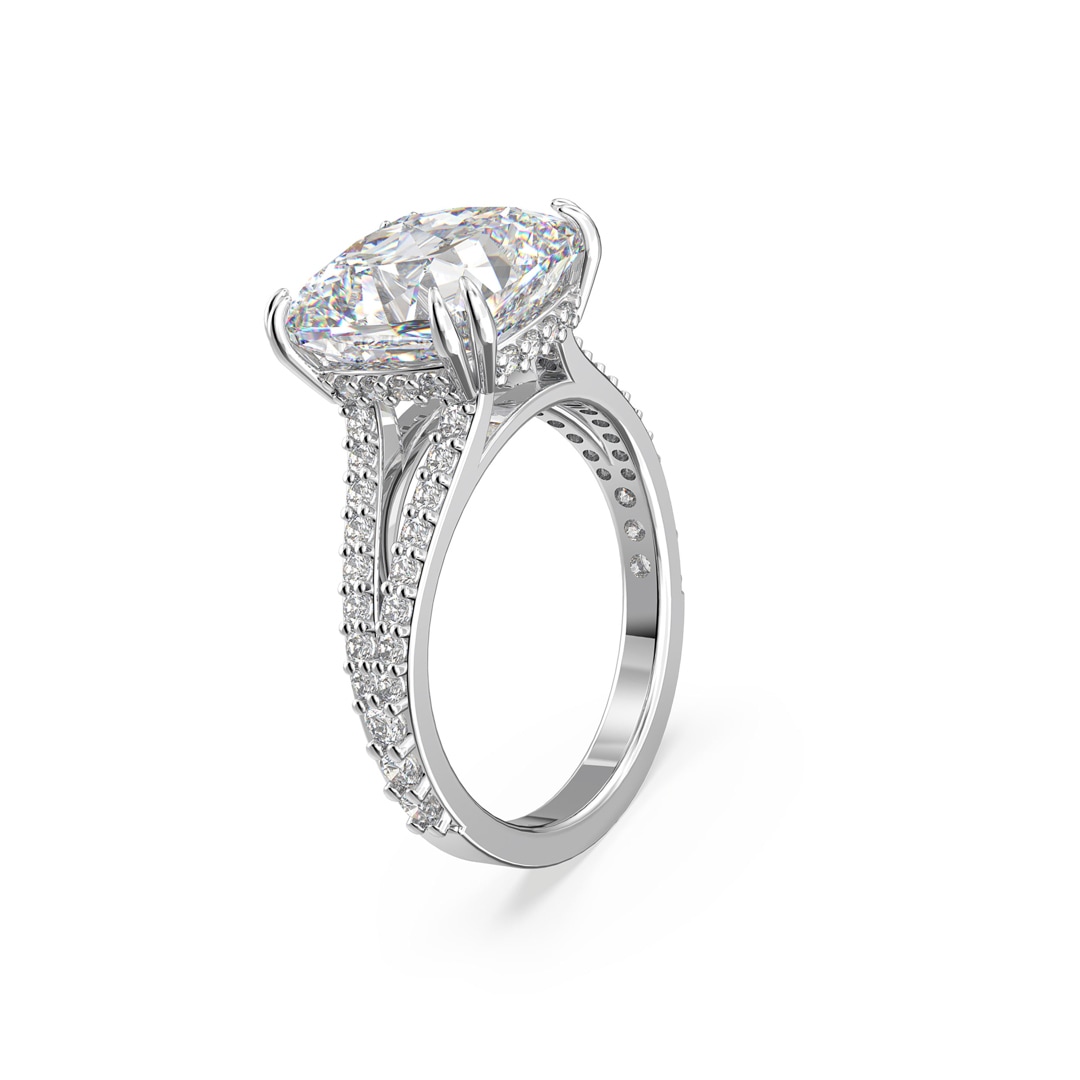 Swarovski Constella Cocktailring Kissenschliff, Pavé, Weiss, Rhodiniert