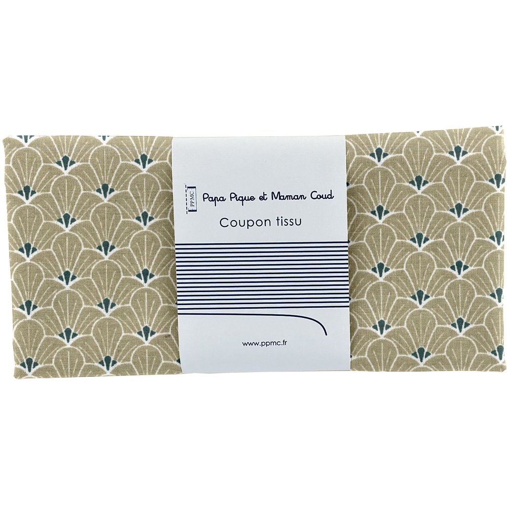 Coupon Tissu 50 Cm Graphique Beige Ex1080