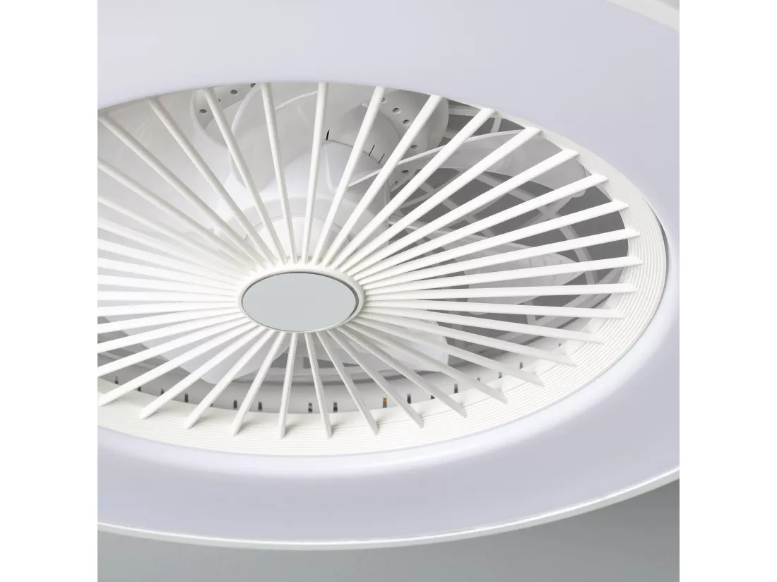 Ventilateur de Plafond Silencieux Dhalia Blanc 58cm Moteur DC Blanc