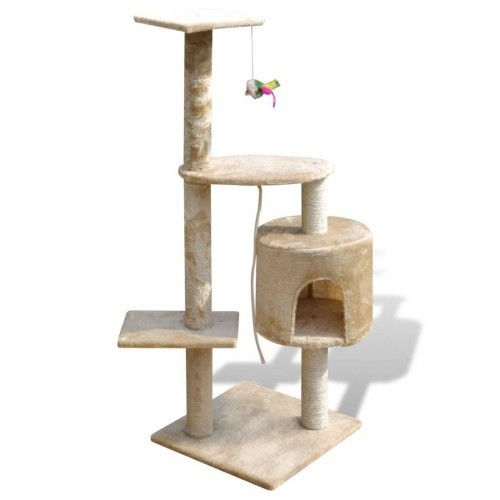 Poste arranhador bege para gatos