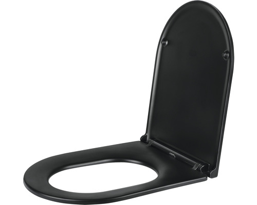 Toiletzitting, mat zwart, met softclose-mechanisme
