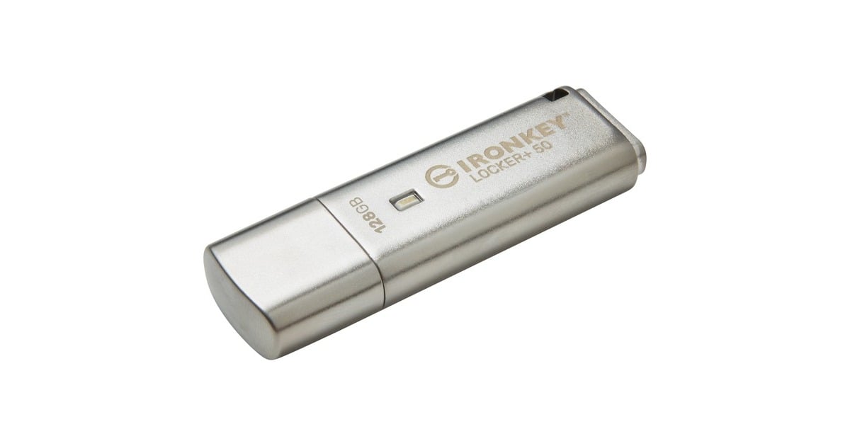 KingstonIronKey Locker+ 50 128 GB usb-stick  (Aluminium, USB-A 3.2 Gen 1 (5 Gbit/s))