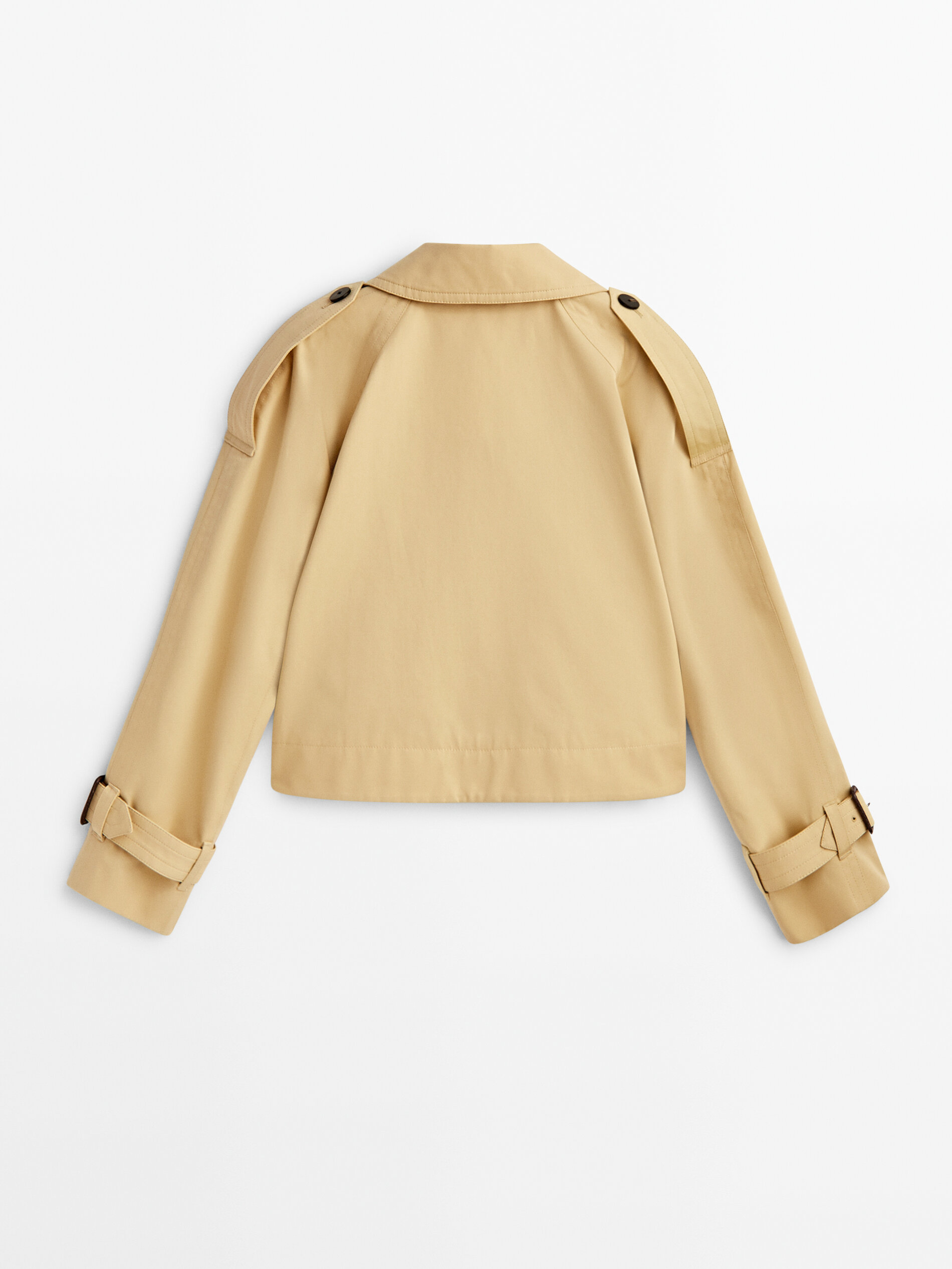 Chaqueta trench corta algodón - AMARILLO CLARO