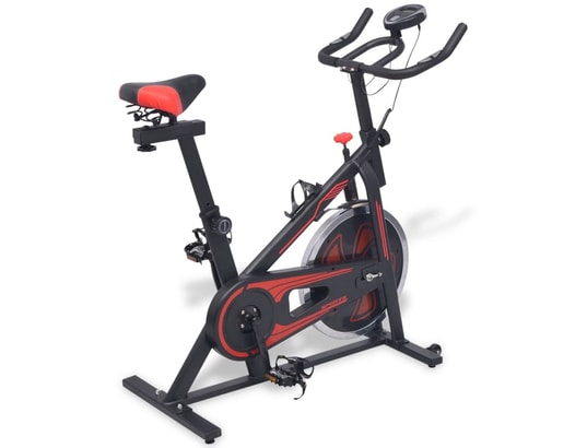 VIDAXL - Vélo d'appartement avec capteurs de pouls noir et rouge
