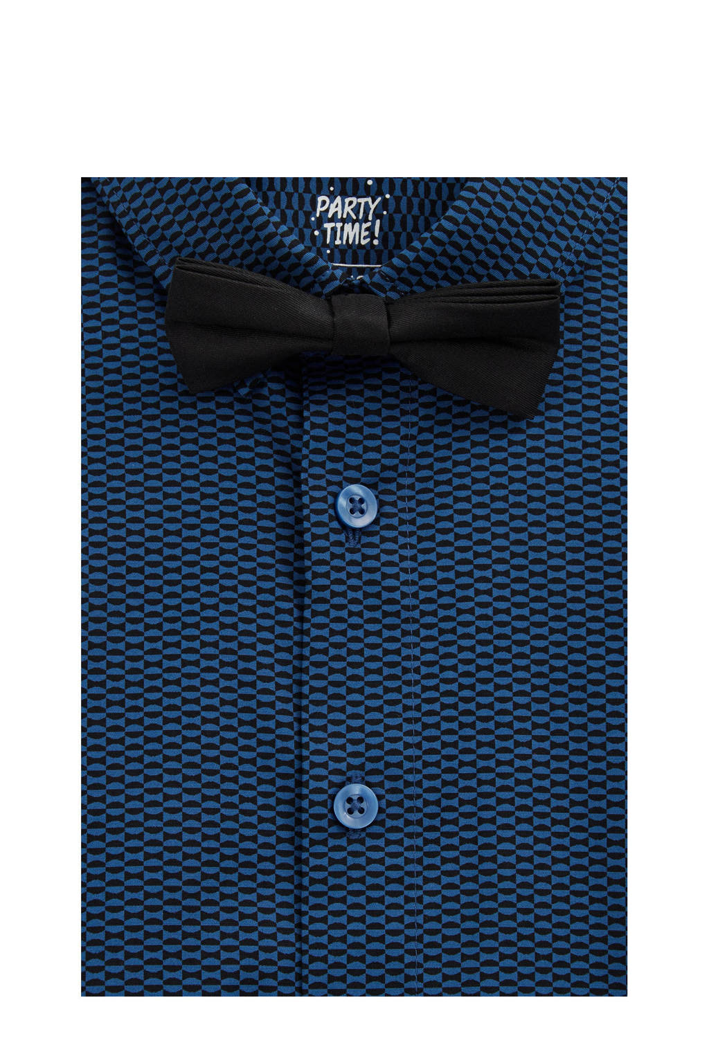overhemd met vlinderstrik - donkerblauw/zwart