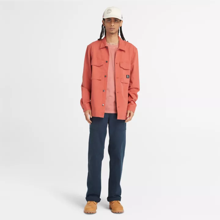 Surchemise aspect délavé pour homme en rouge