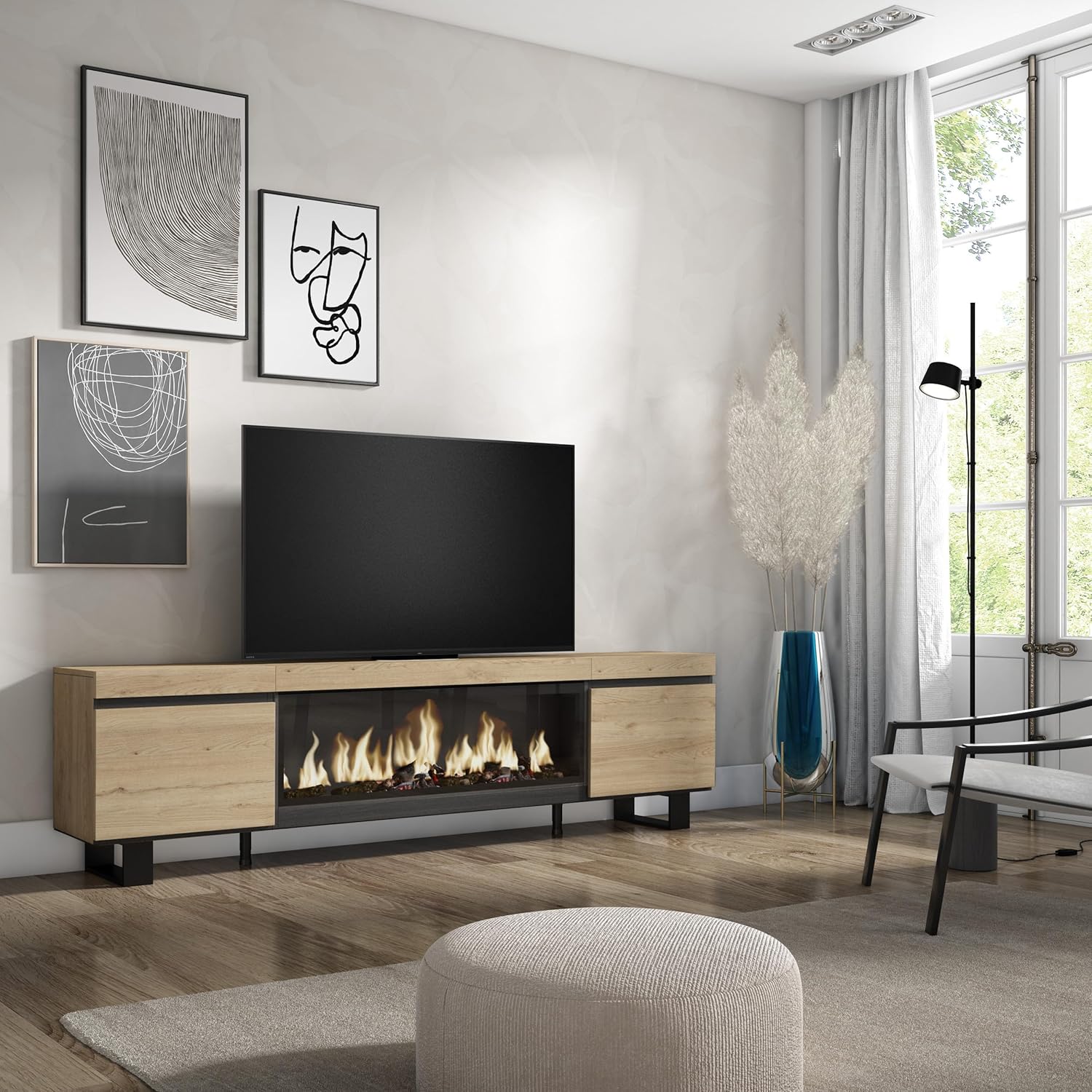 Skraut Home | TV-Schrank, Lowboard | für Wohnzimmer und Esszimmer | 210 | Für TV-Geräte bis zu 80