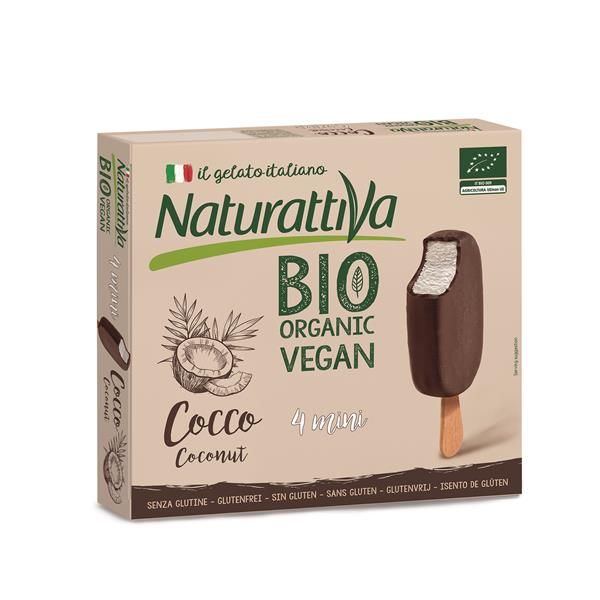 Gelados De Coco Com Cobertura Cacau Bio Sem Glúten