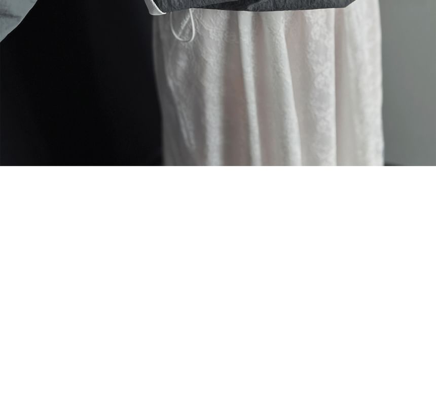 Coris - Spaghettibandjes Scoop Neck Effen Maxi A-lijn Jurk / Ronde Hals Letters Oversized Trui