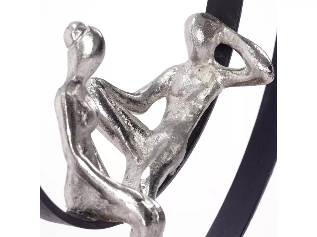 SCULPTURE Date Bois de mangue, métal argent-nature