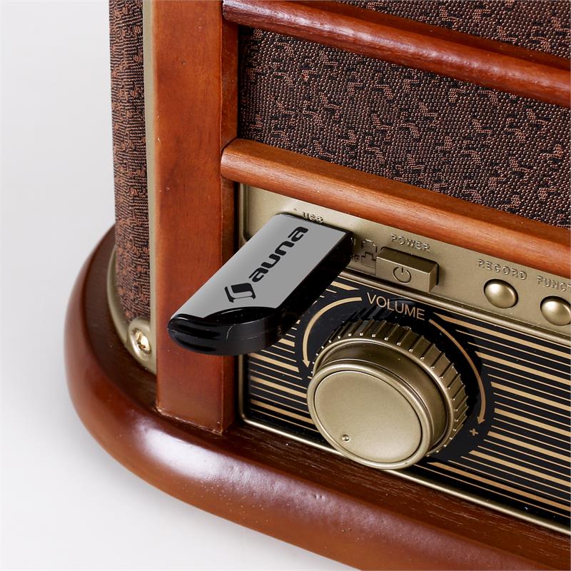 Belle Epoque 1908 Retro-Stereoanlage Bluetooth USB CD MP3 Braun