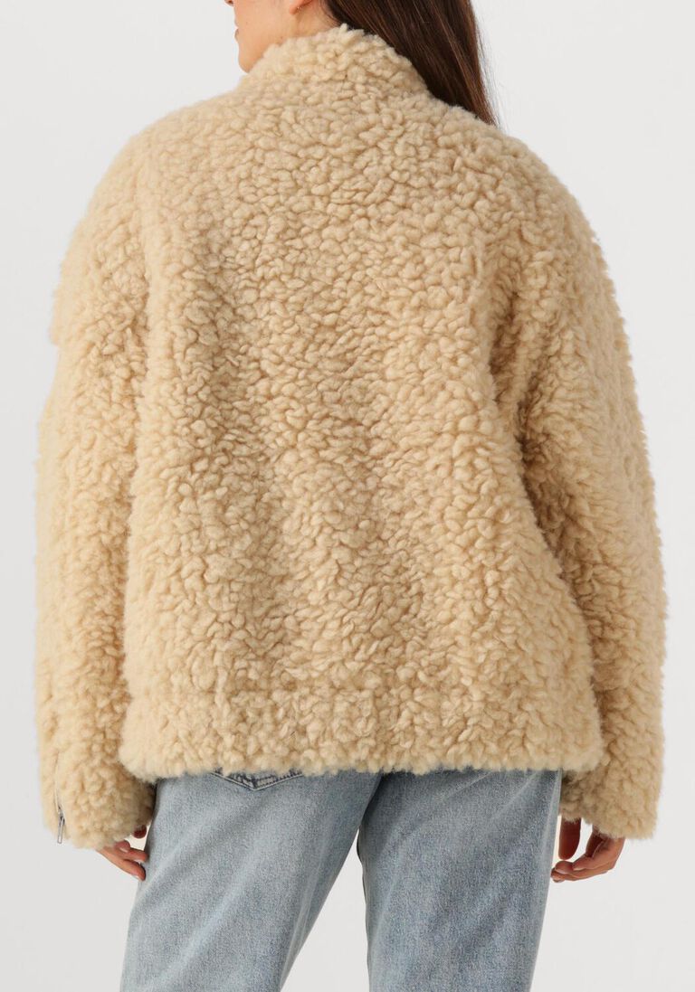 beige alix the label teddy jas ladies woven teddy coat