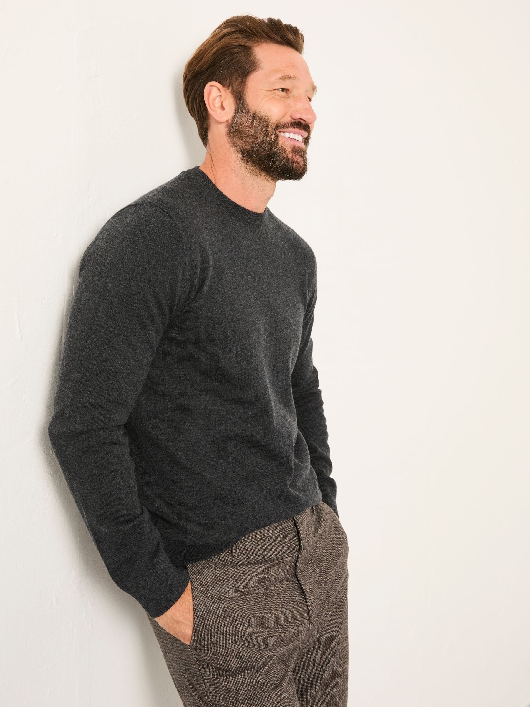 Antraciet - FatFace Crew Neck Knitted Jumper