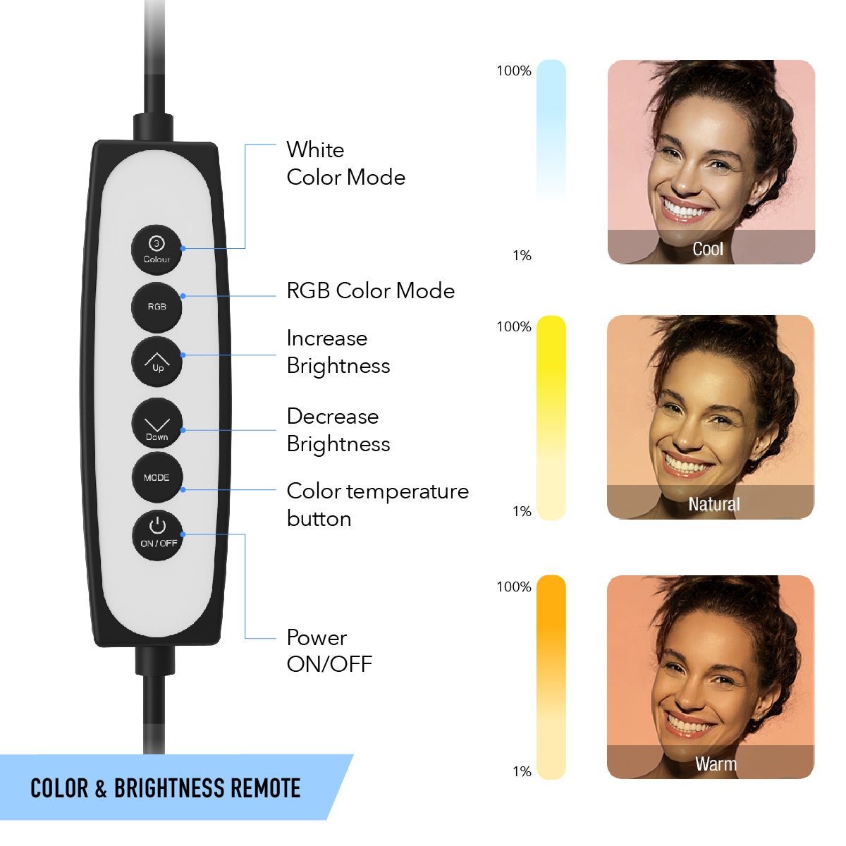 Digipower Shooting Star RGB ringlicht met statief en smartphonehouder