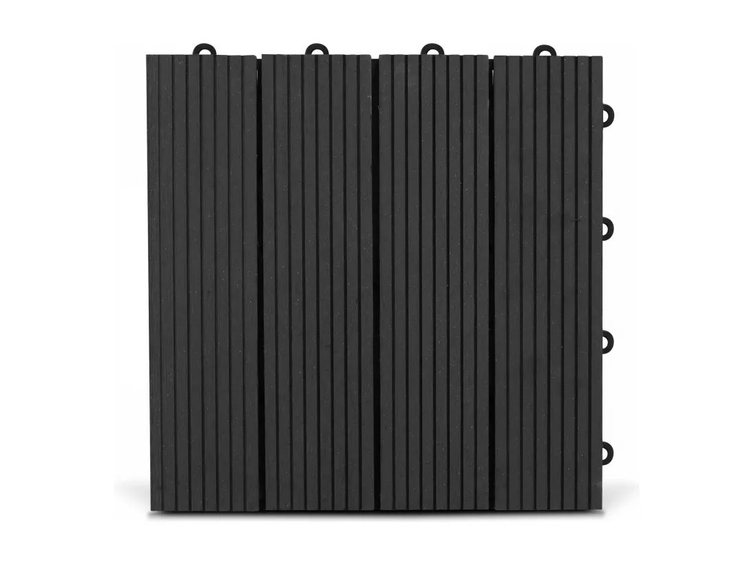Lot de 48 dalles clipsables en bois composite gris