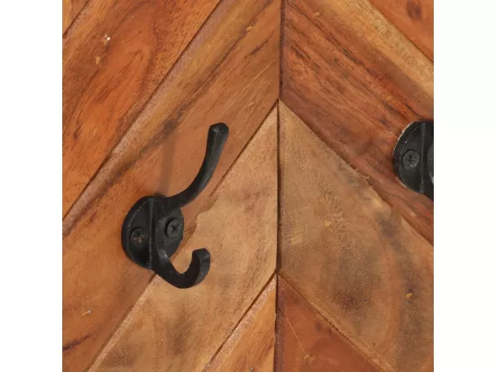Porte-manteau mural 90x1x35 bois massif d'acacia et fer