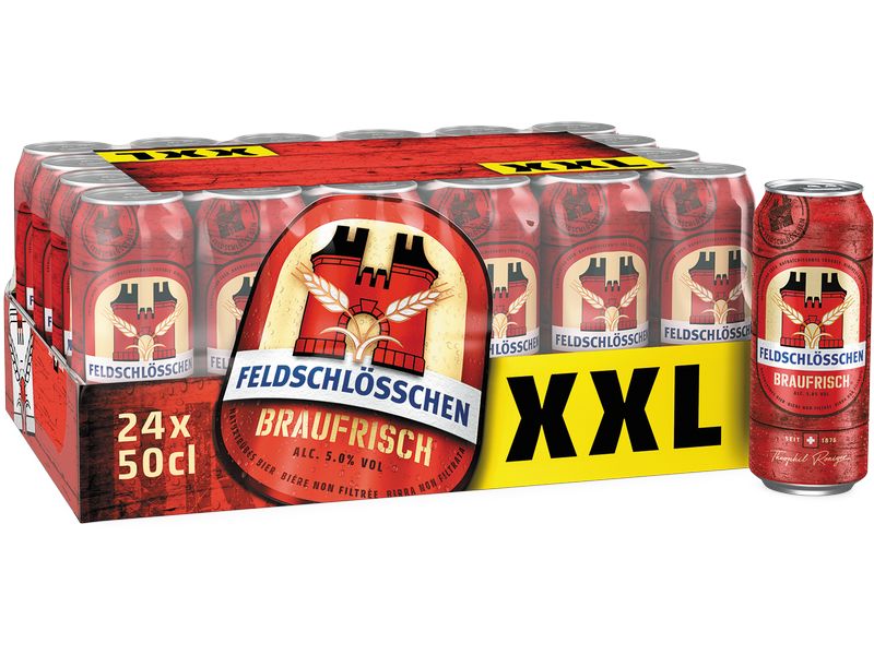 Feldschlösschen Bier Braufrisch 24 x 0.5 l Naturtrübes Lagerbier