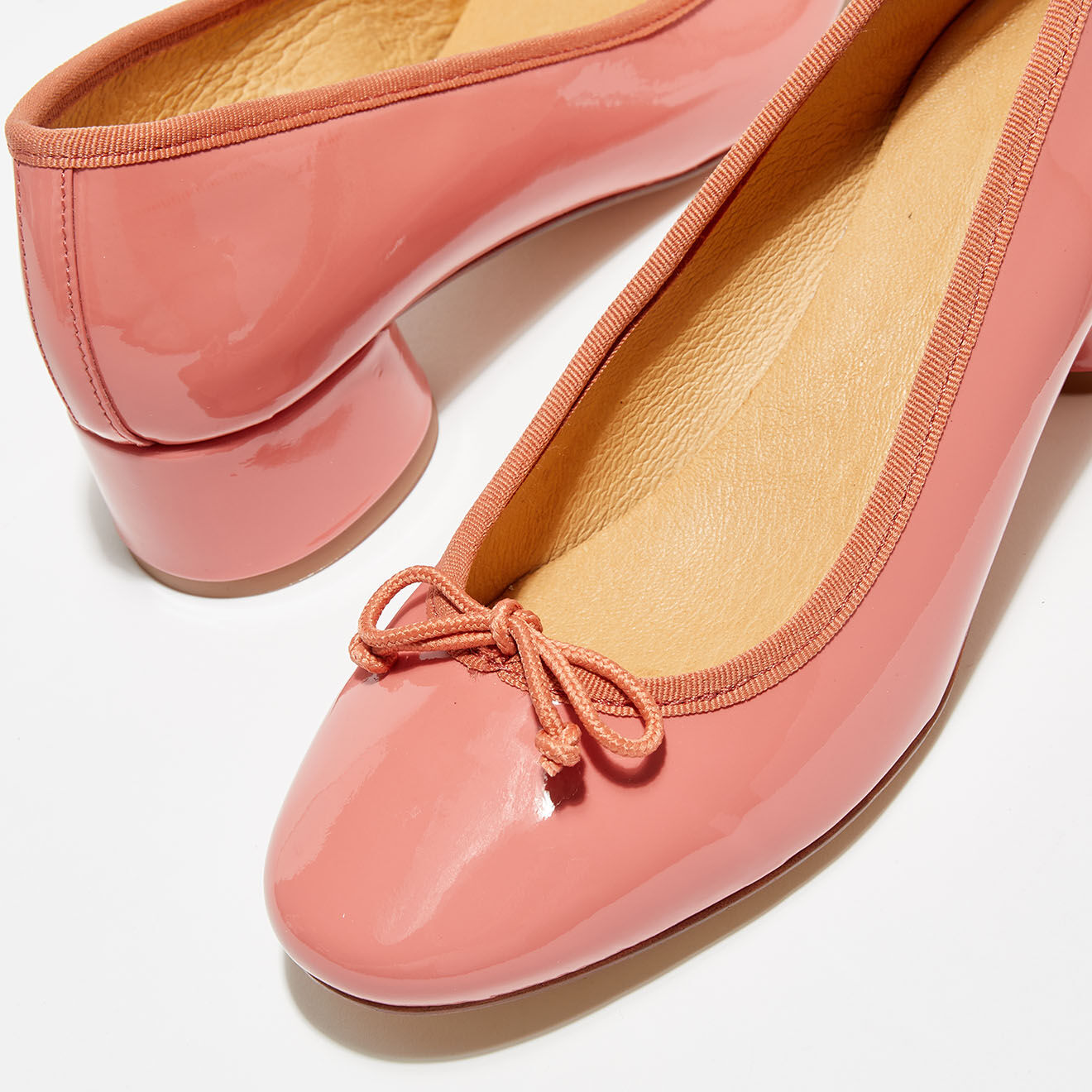 Quartier Latin Ballerines en Cuir Vernis Alma oranges - Talon 4 cm