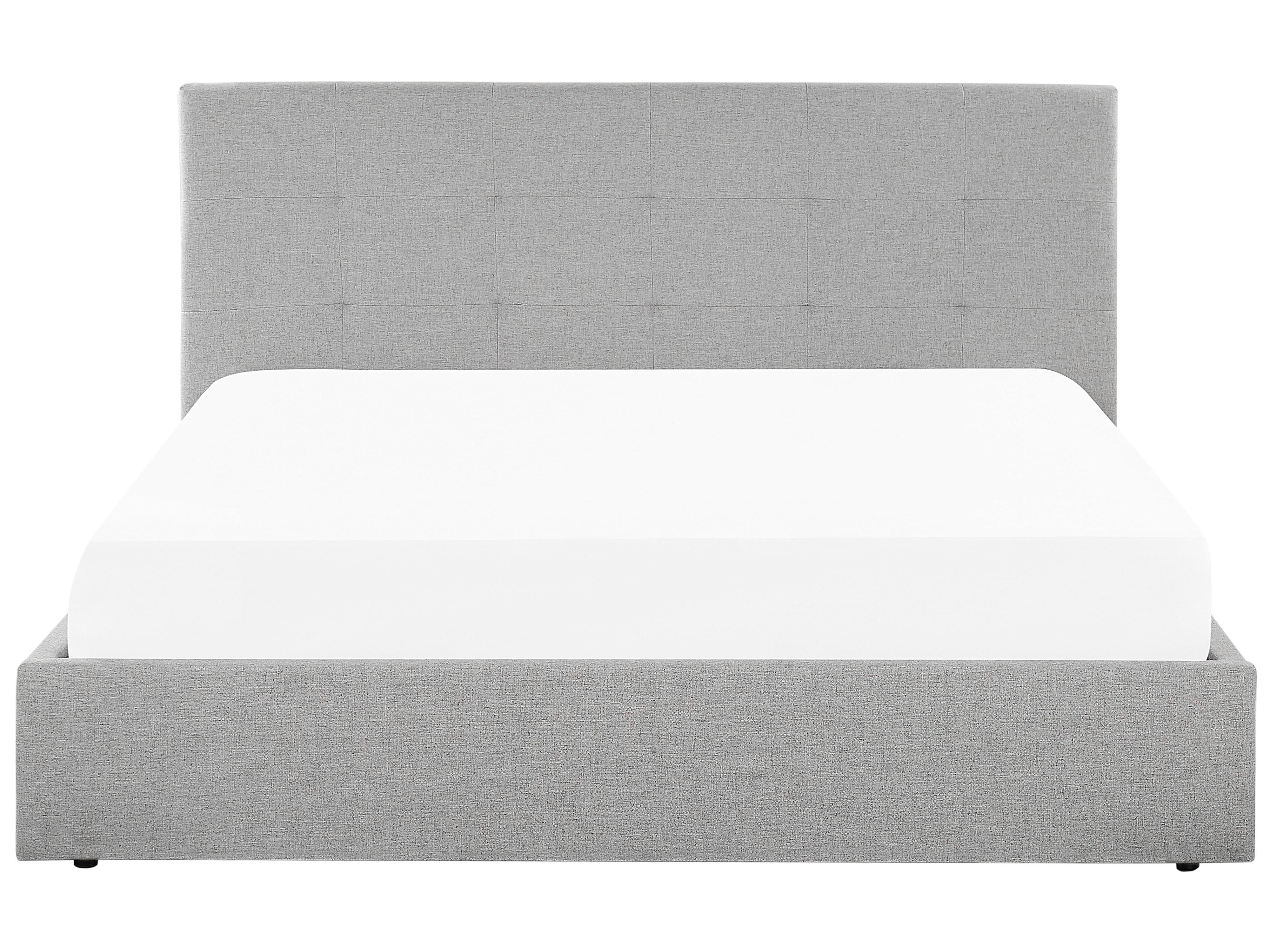 Bed met opbergruimte Stof LORIENT 160 x 200 cm Grijs