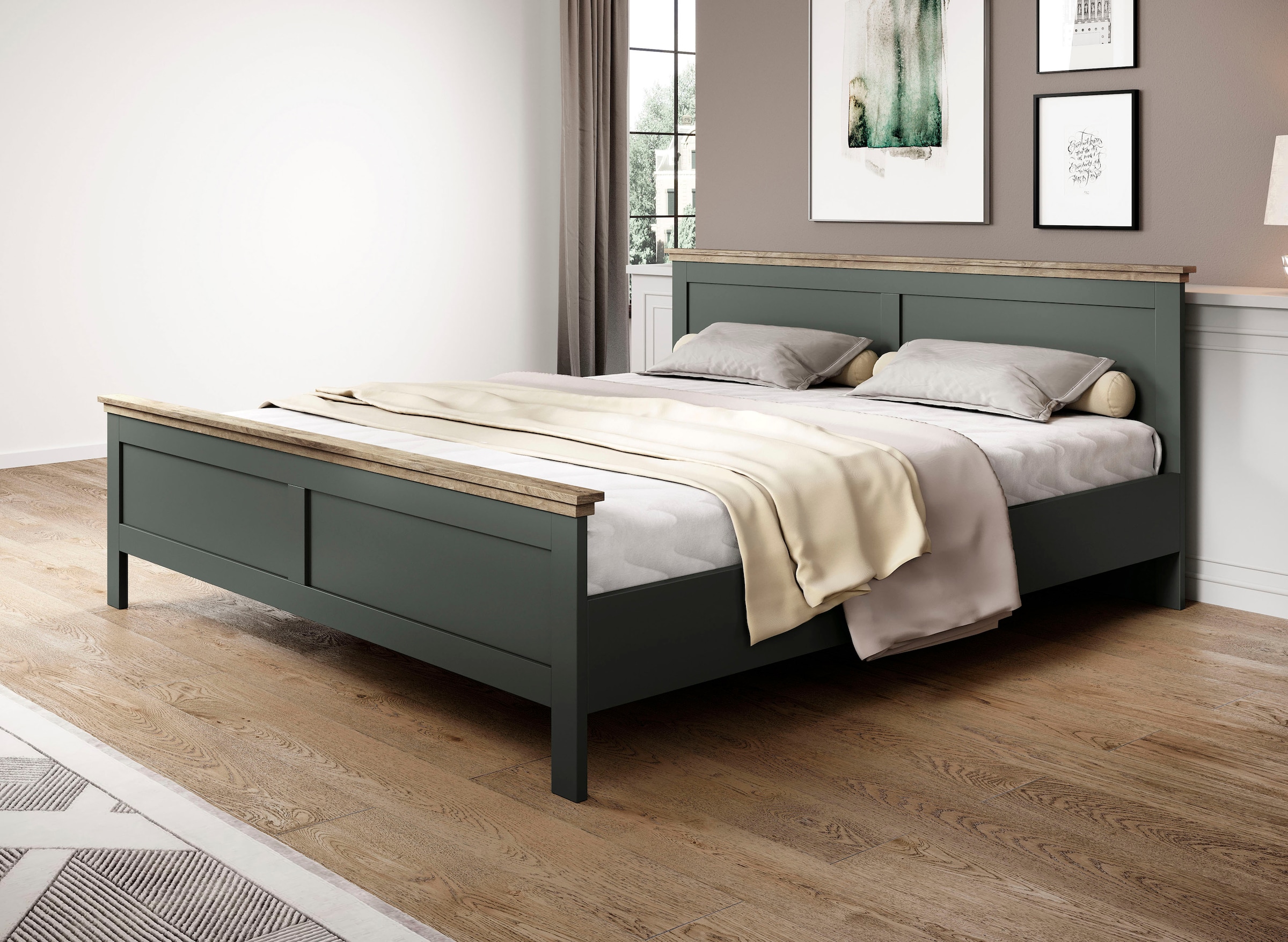 Home affaire Bettgestell »Evora, Landhausstil, Doppelbett, in 3 Grössen erhältlich« aus FSC®-zertifiziertem Holzwerkstoff