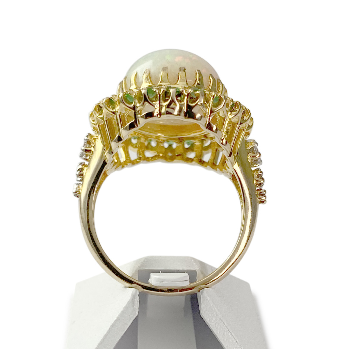 Bague d'occasion or 750 jaune opale tsavorites diamants