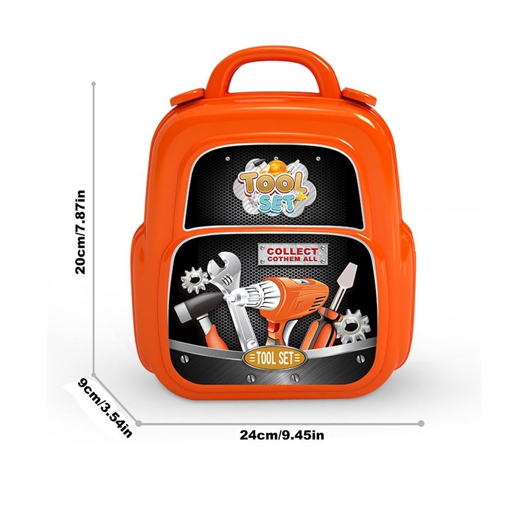 (22-tlg. Set) Kinder Werkzeug Koffer Handwerker Tool Zubehör Lern Spielset - Orange