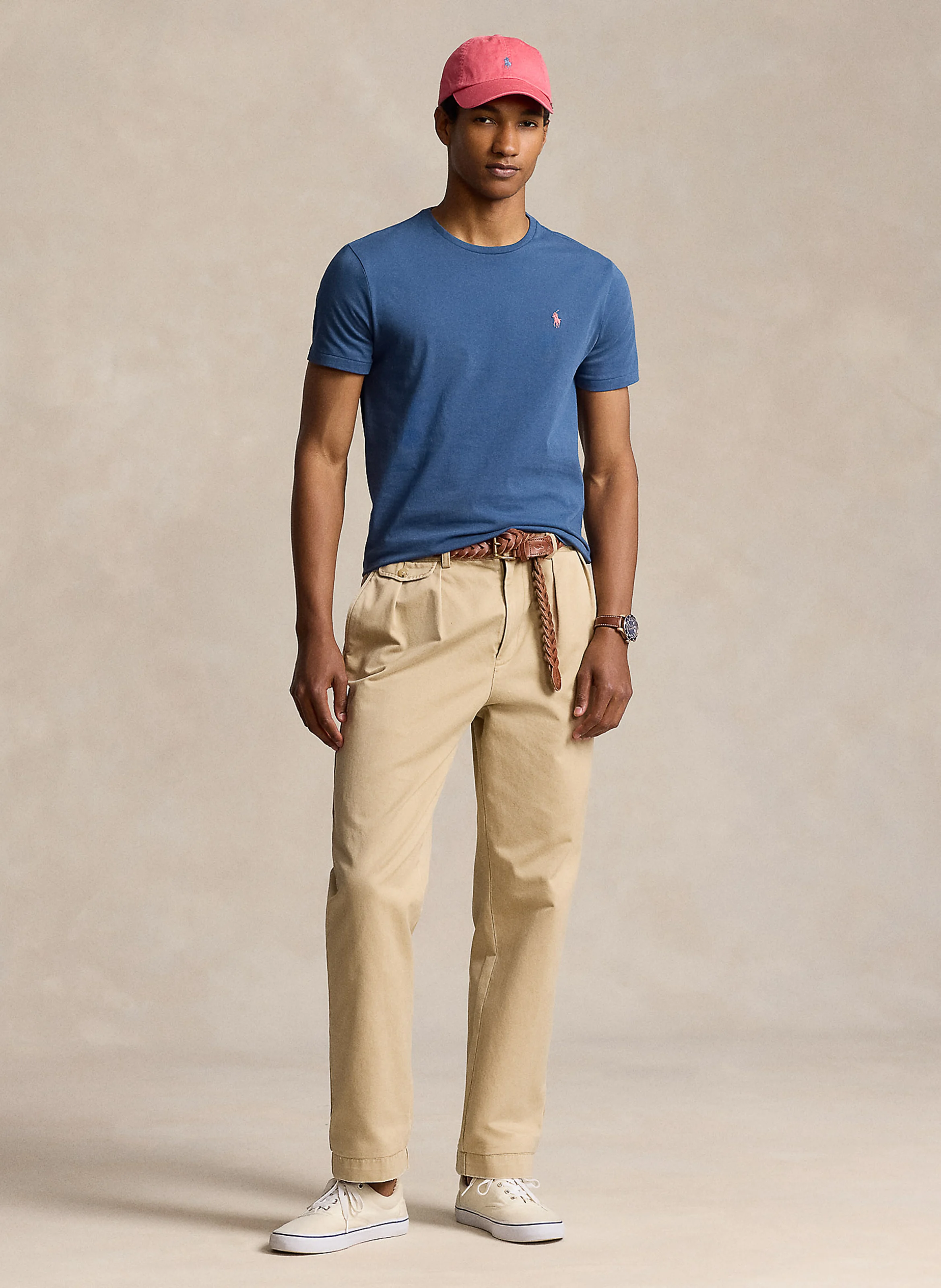 Tee-shirt col rond regular-fit en coton | Bleu
