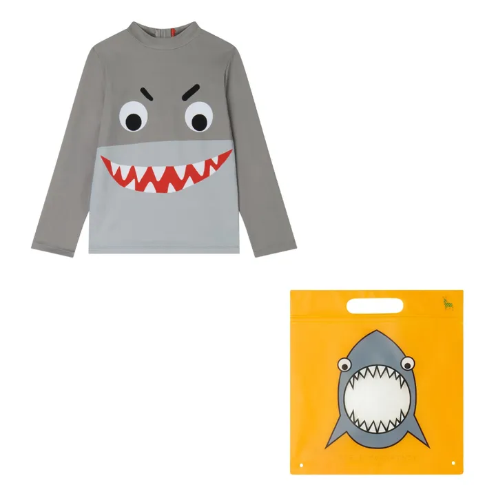Stella McCartney Kids T-Shirt Anti-UV Requin | Gris