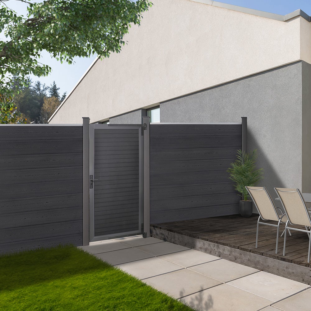 Home Deluxe - WPC Tuinpoort - CALLATOR - B x H: 90 x 180 cm, incl. accessoires | Tuinpoort Privacy Scherm Privacy Hek