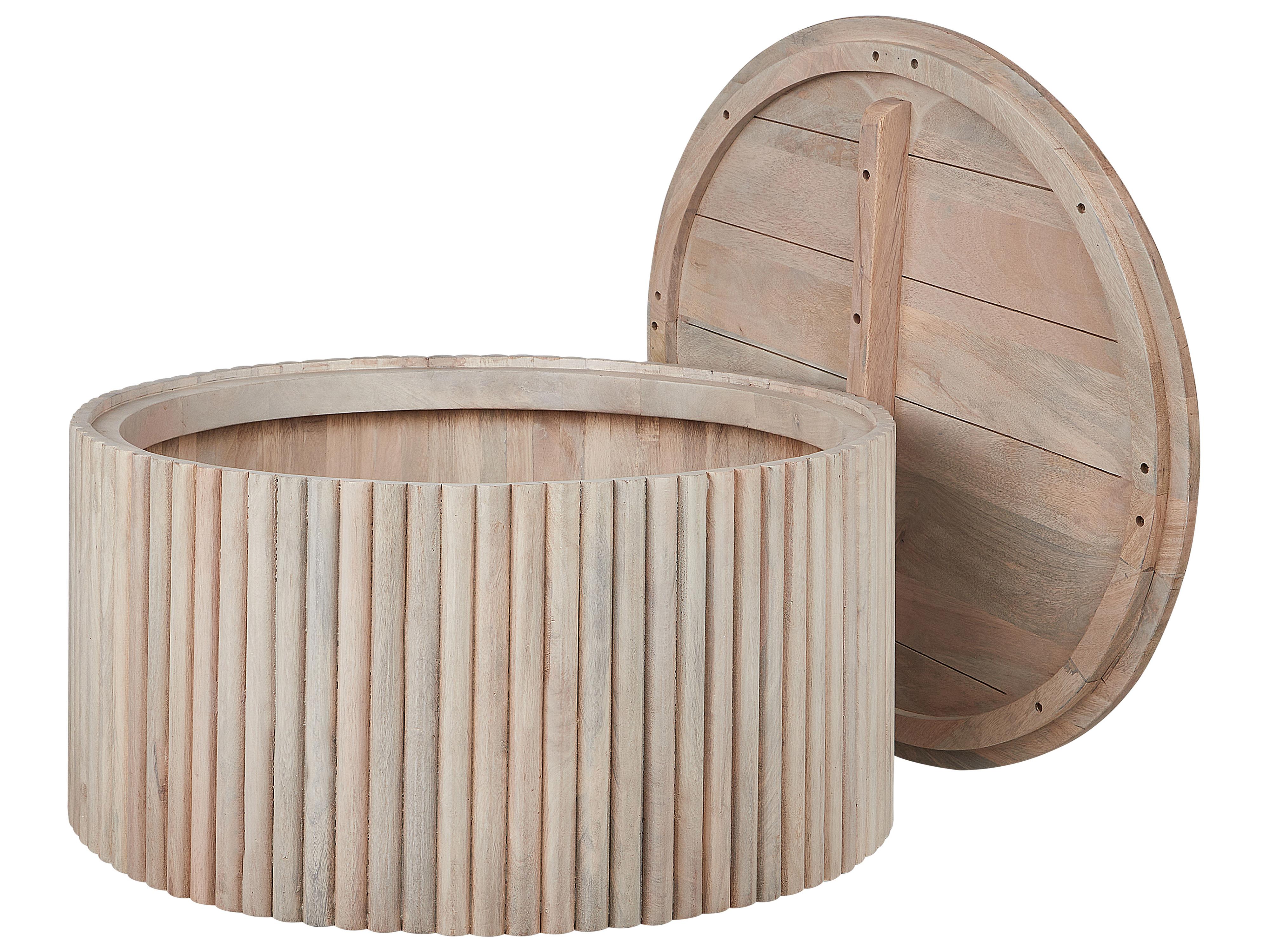 Salontafel KIRKWOOD Mangohout Lichtbruin met opbergruimte