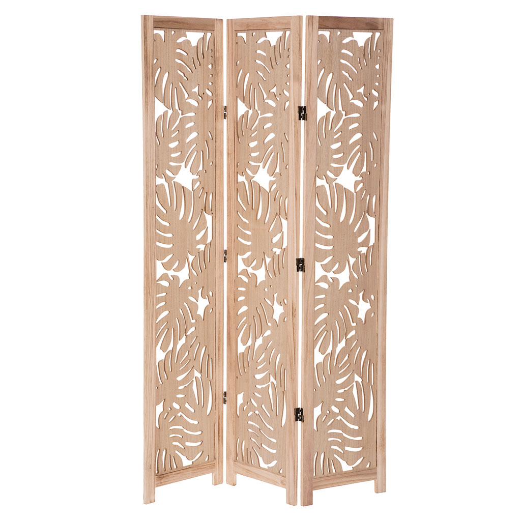 Paravent feuille palmier fibres de bois H 165cm