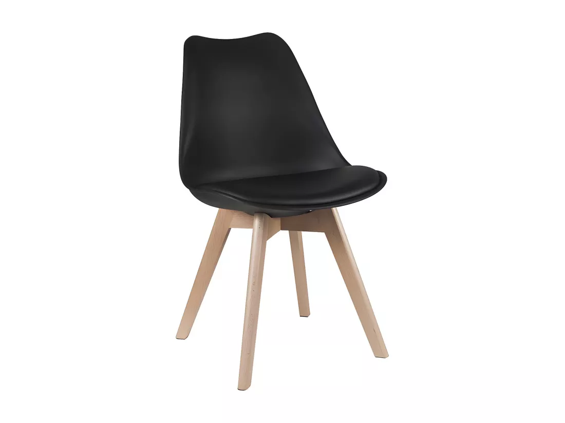 Lot de 2 chaises JODY - Polypropylène et Hêtre - Noir