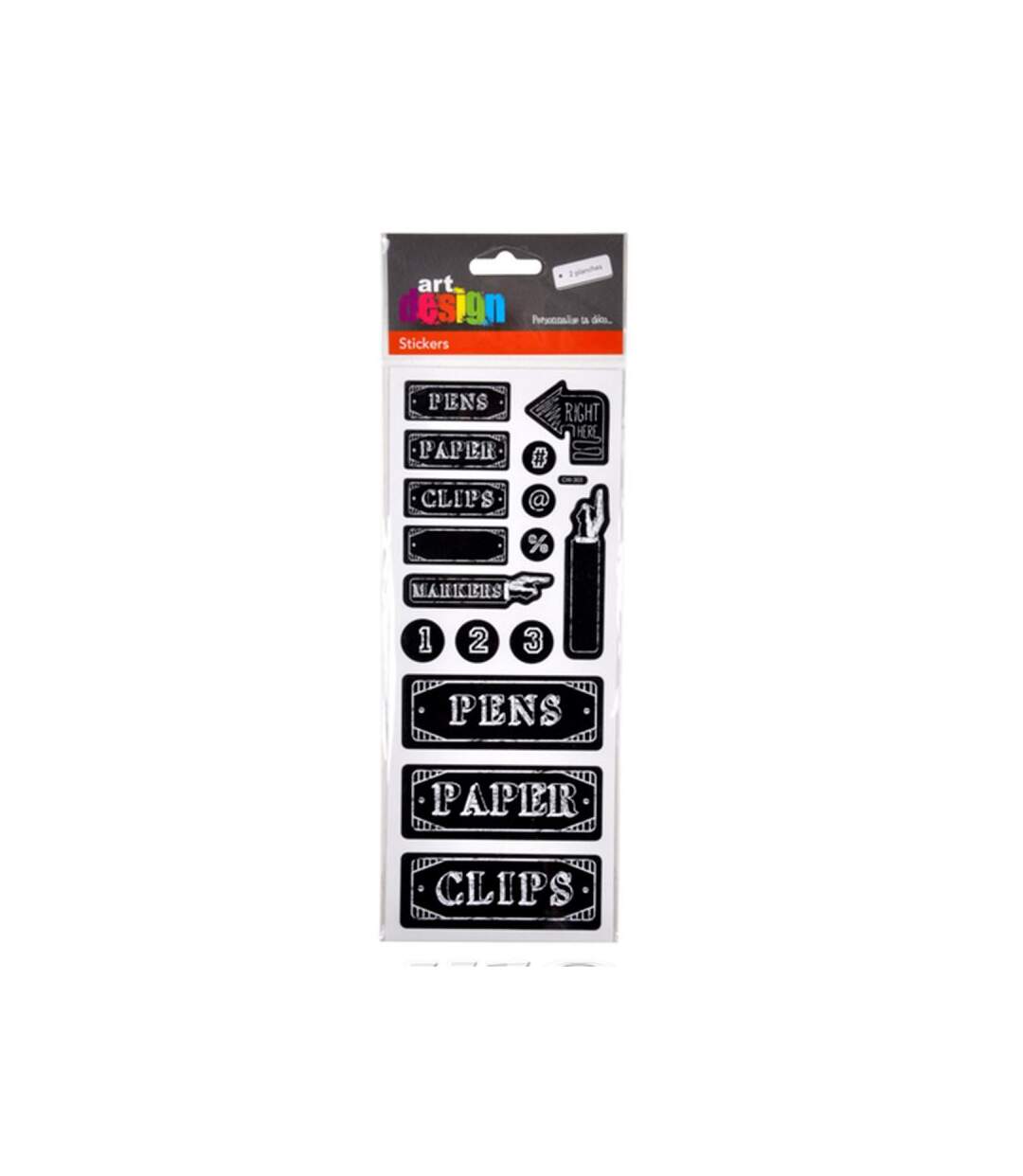 Paris Prix - Stickers Ardoise bureau 10x25cm Noir