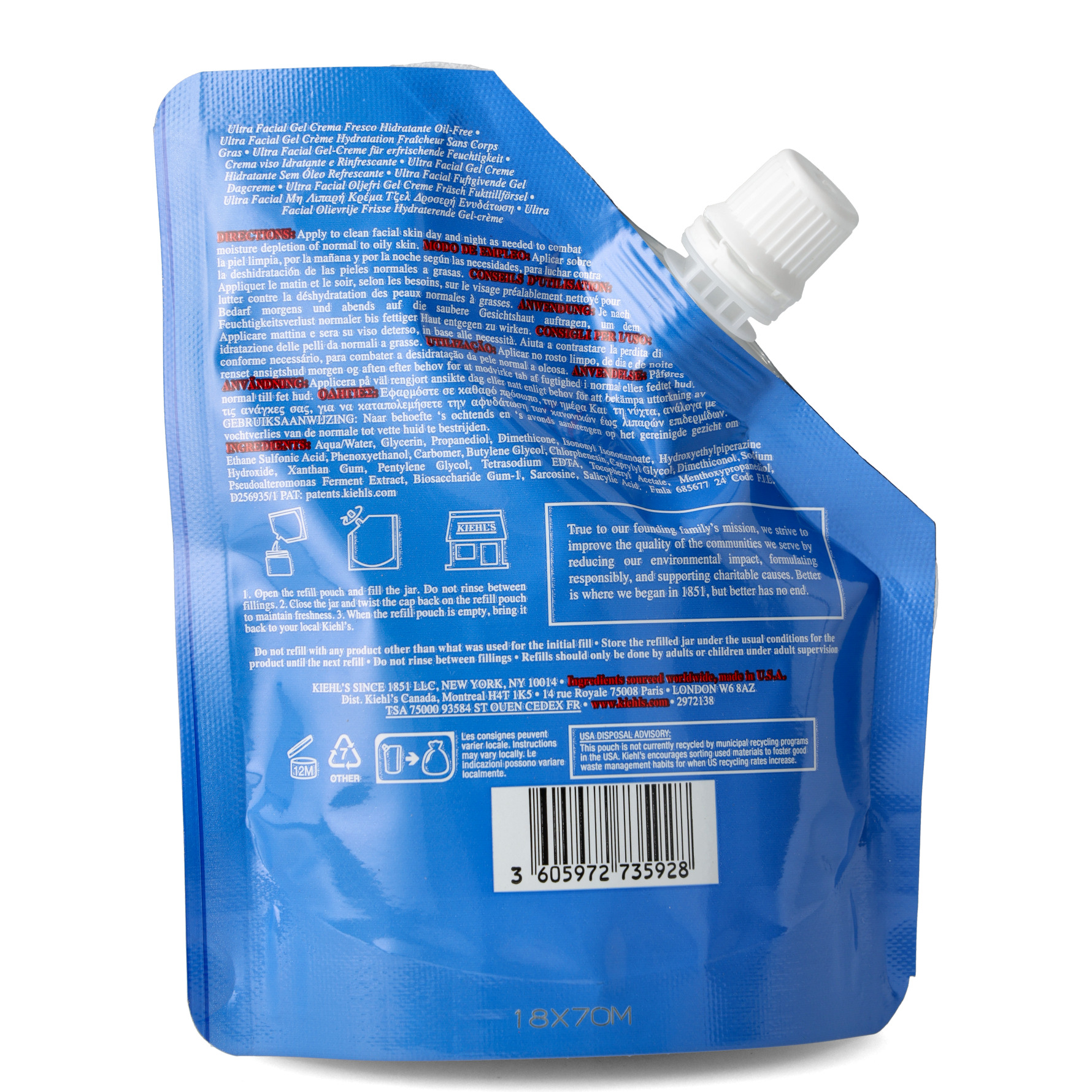 Kiehl’s Ultra Facial Oil Free Gel Cream Refill 150 ml