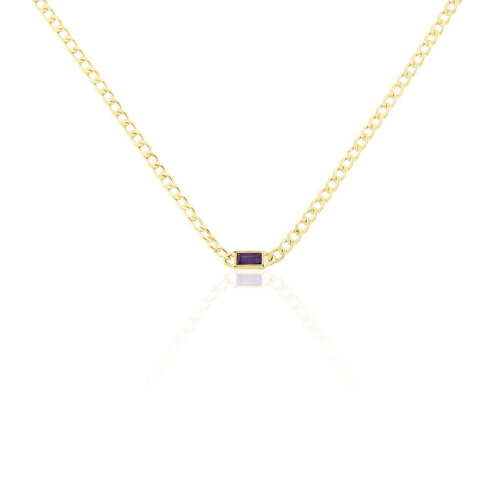Collier Chain Or Jaune Améthyste