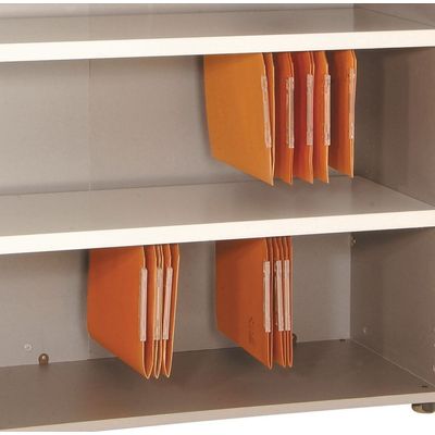 Armoire mi-haute IDRA/DUAL - L80 x H102 x P47 - 2 portes - 2 tablettes métal DS - Corps alu - Portes et dessus Blanc perle