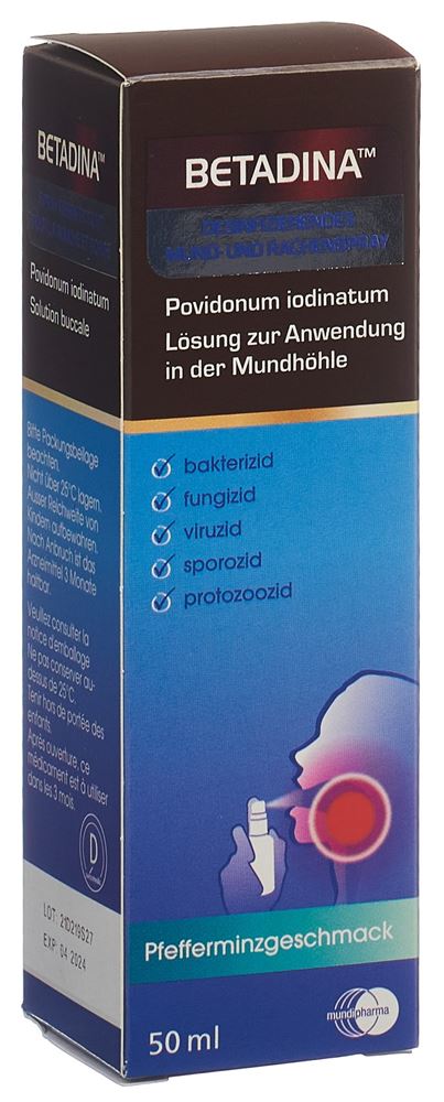 BETADINA desinfizierendes Mund- und Rachenspray Lös Mund-u Rachenspray Spr 50 ml