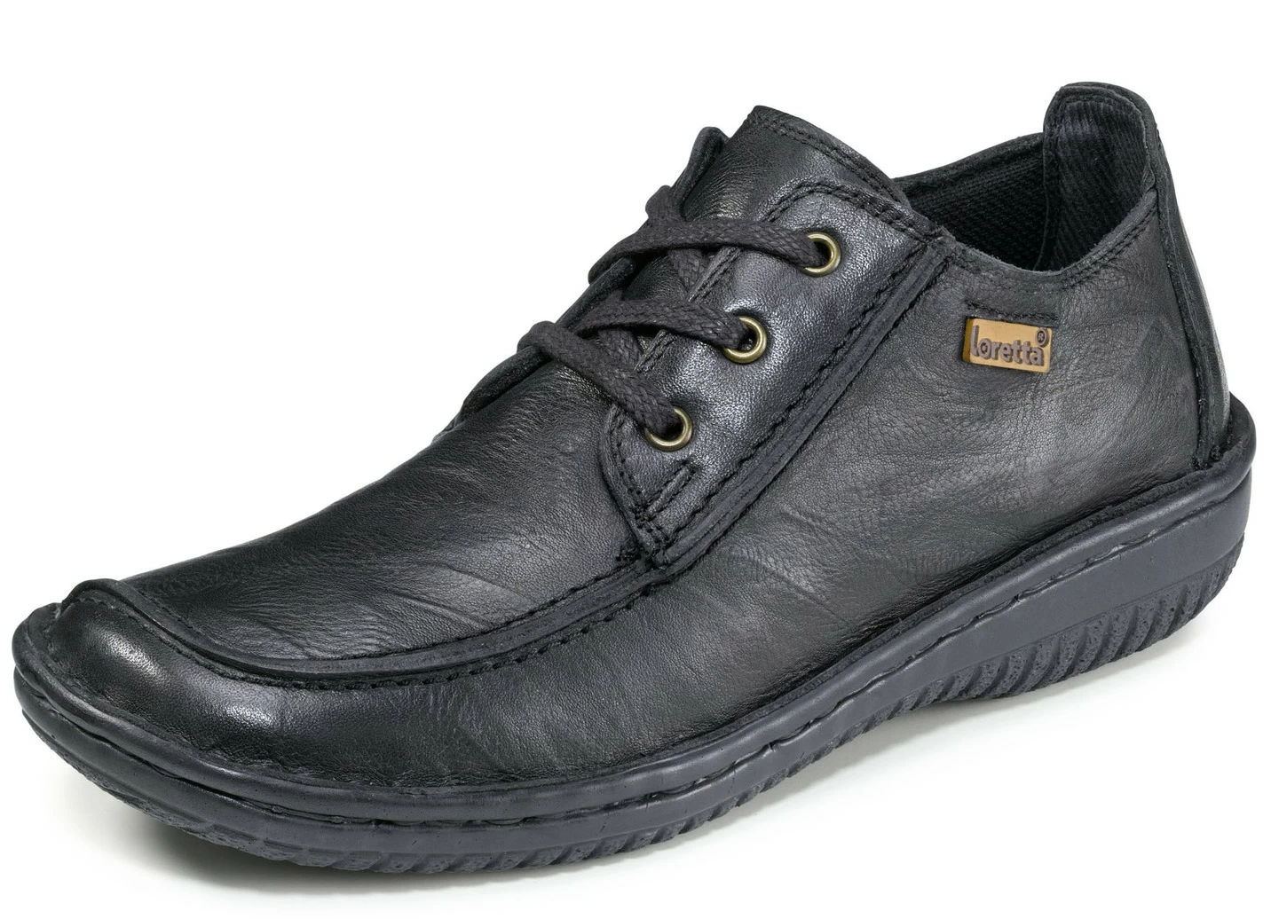 Schnürschuh aus Nappaleder mit Knitter-Struktur