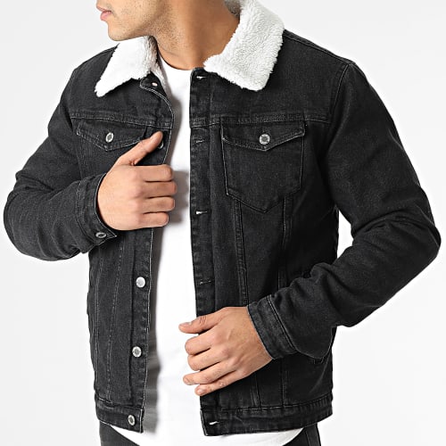 Veste Jean A Col Mouton ZVS-008 Noir