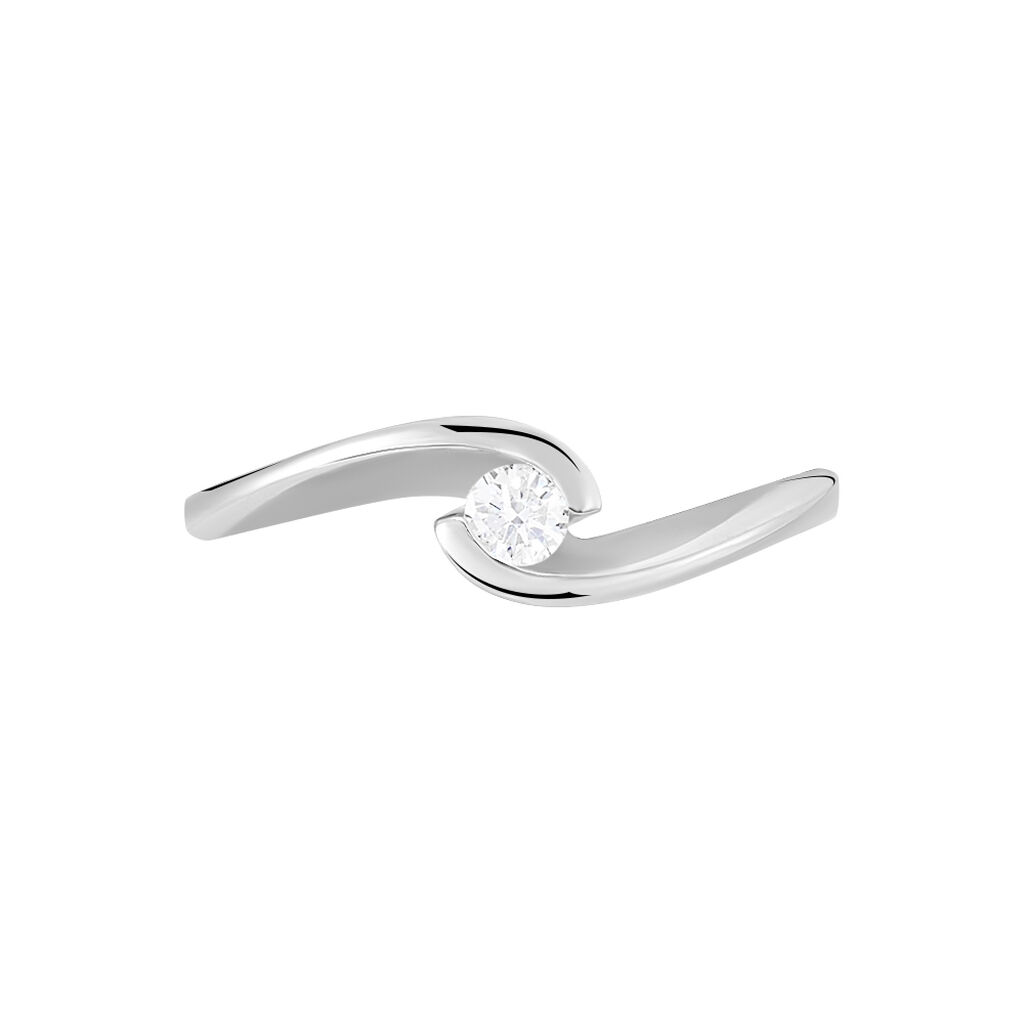 Bague Solitaire Vrille Or Blanc Diamant