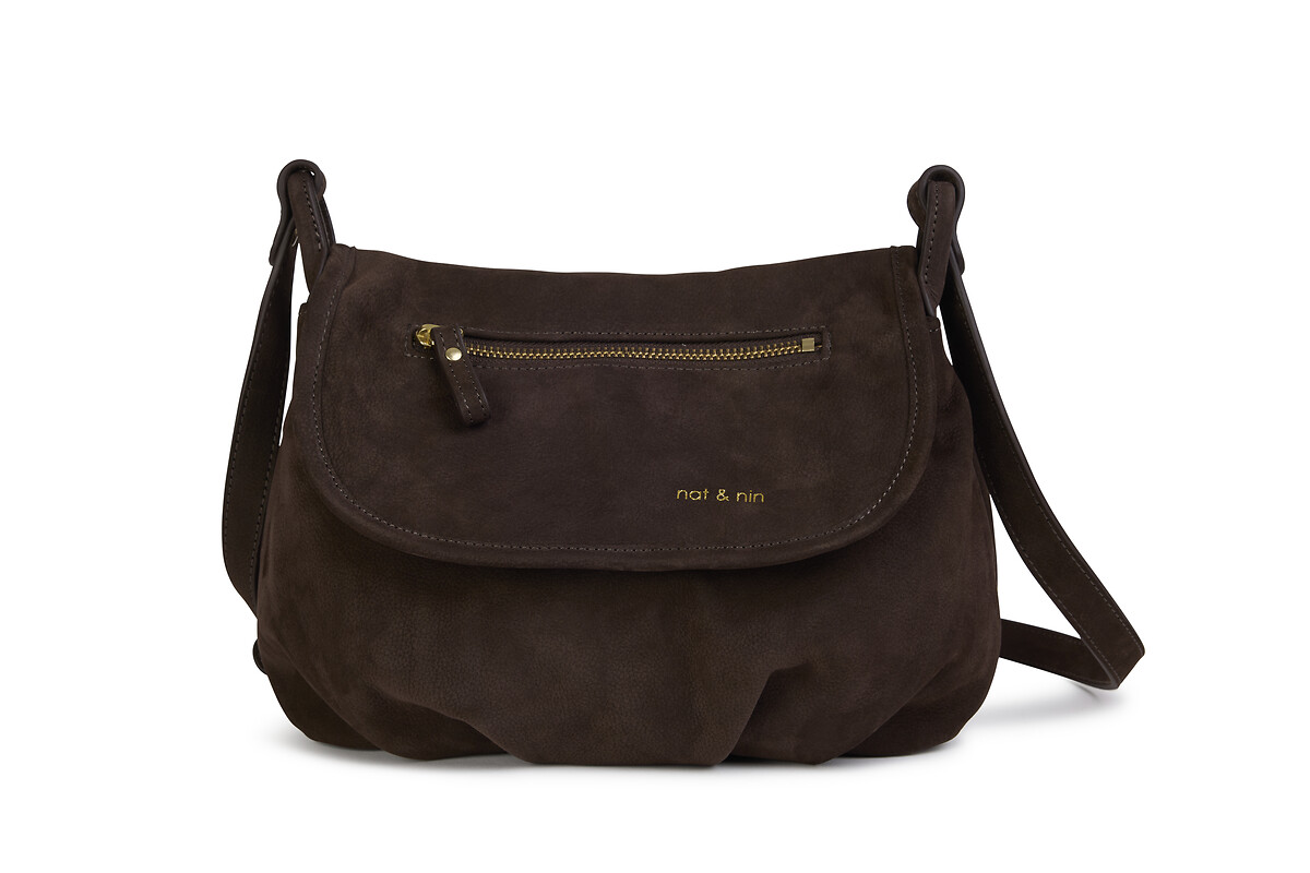 NAT & NIN<br>Bolsa de mão com aba, em couro Jen