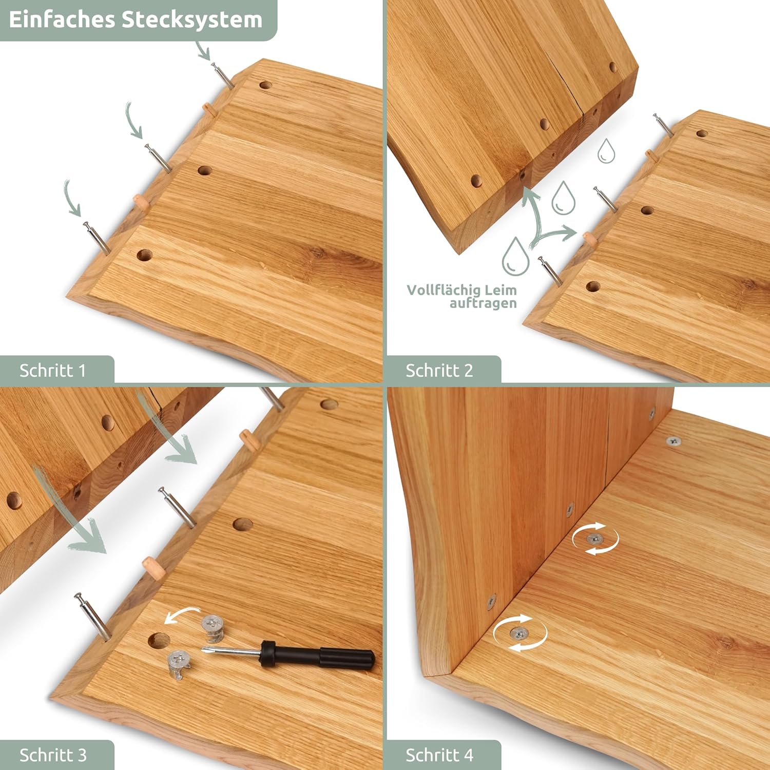 holz4home® Massivholzbank S I Sitzbank aus Eiche mit Baumkante ohne Lehne I Echtholz Holzbank Hocker für Wohnzimmer Badezimmer Flur oder Küche I Sitzhocker Massiv