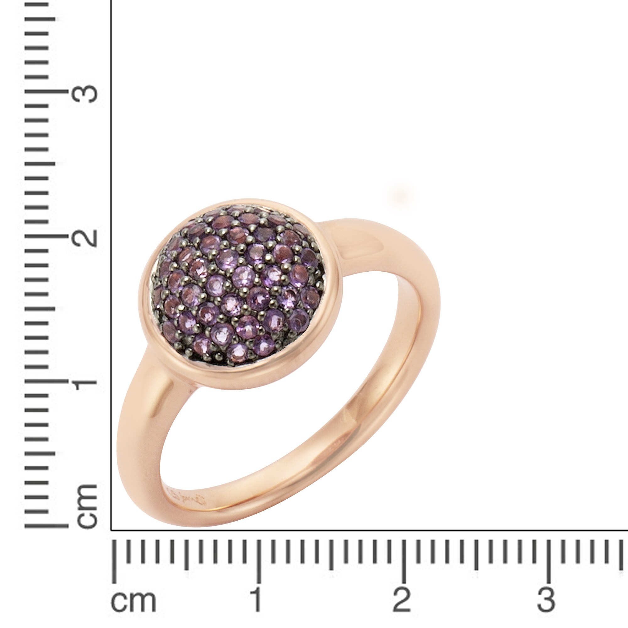 Jamelli Ring 925 Silber rosé vergoldet Amethyst