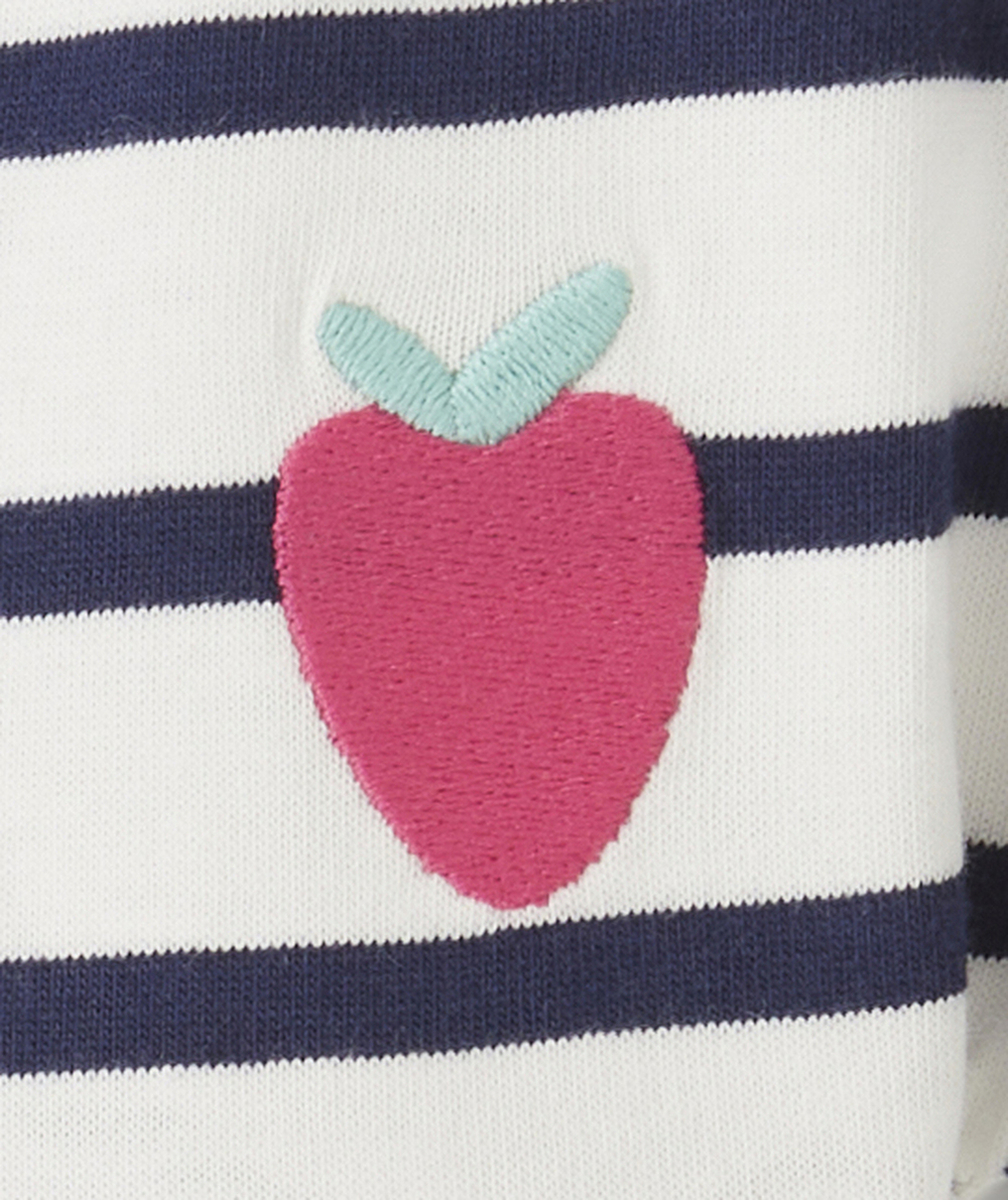 robe en maille bébé fille en coton bio à rayures bleues