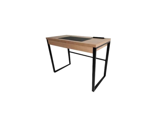 THE HOME DECO FACTORY - Bureau en métal et bois Industriel - L. 100 x H. 74 cm - Noi...