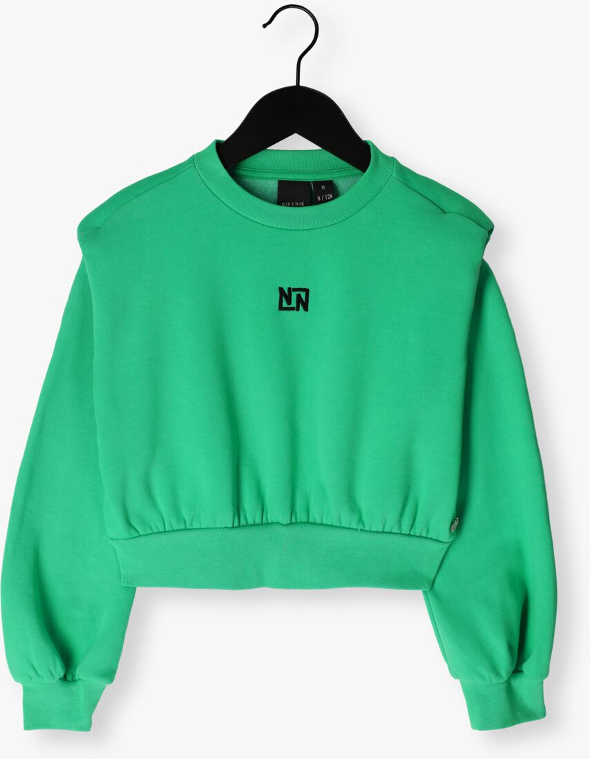 NIK & NIK groene nik & nik sweater padded shoulder sweater