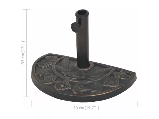 Socle de parasol en résine demi-cercle Bronze 9 kg