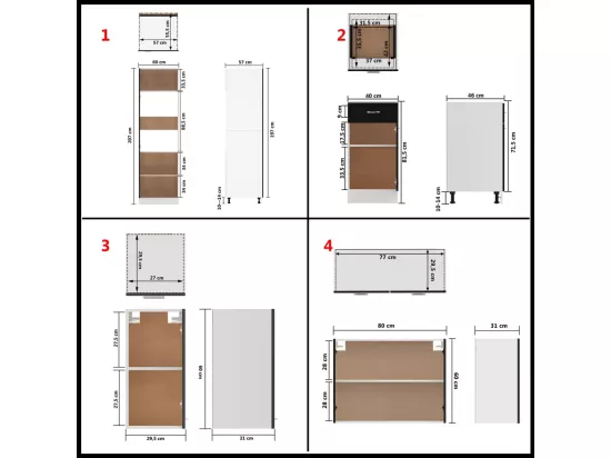 Ensemble de meubles de cuisine 8 pcs Noir Aggloméré